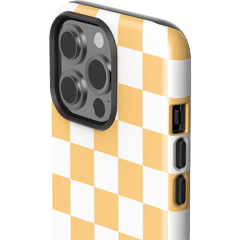 Yellow and White Checkerboard iPhone 15 Pro Impact Case